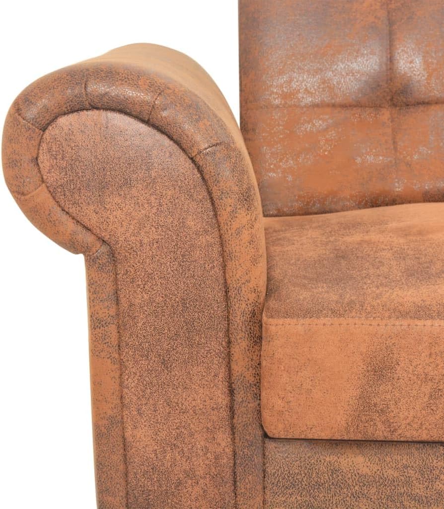 VidaXL Canapé-lit convertible avec accoudoir Daim synthétique Marron