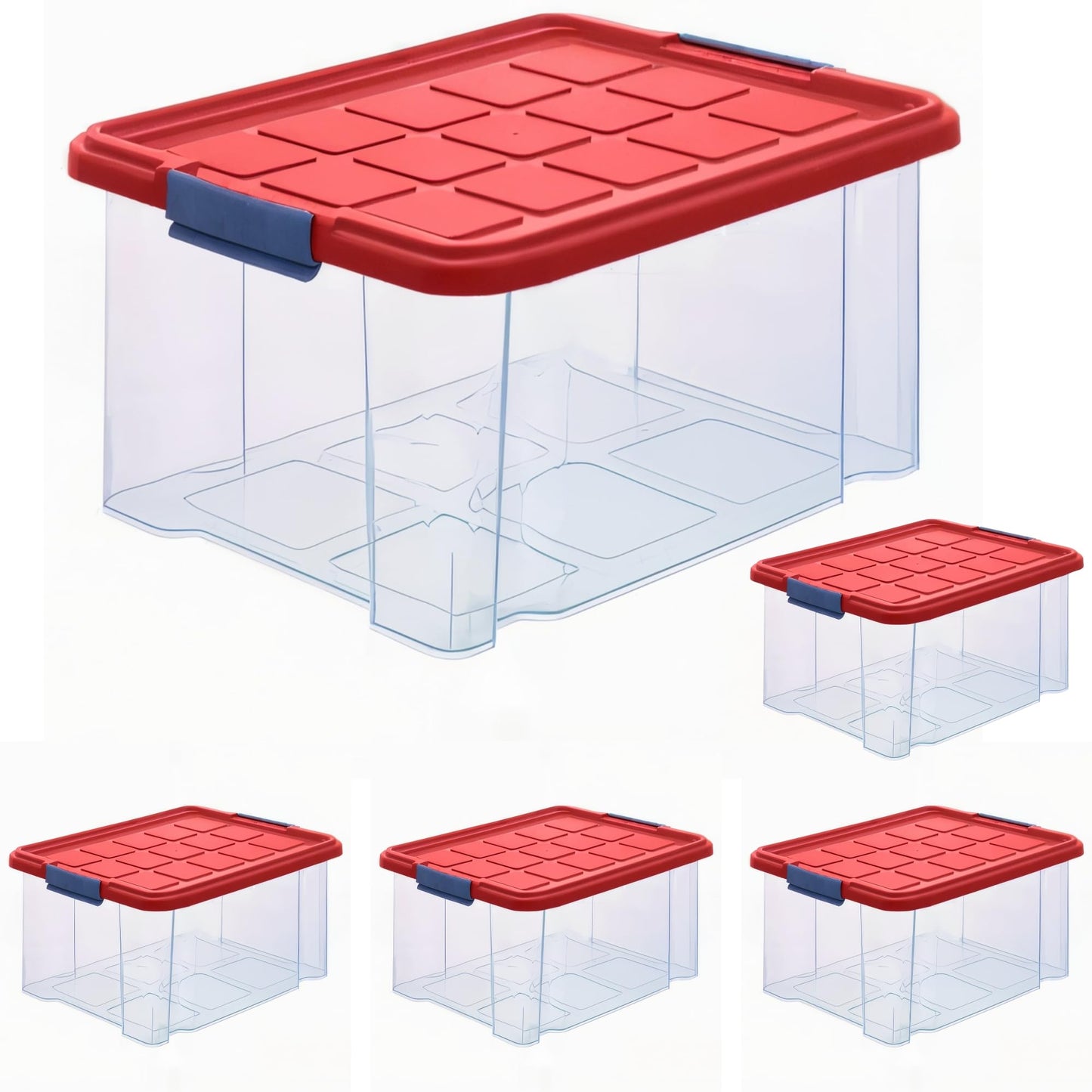 ARTECSIS 2 x Plastic Storage Boxes M, 15 L - 40 x 29 x 21 cm, Storage Box with Lid, Euro Box, Stackable