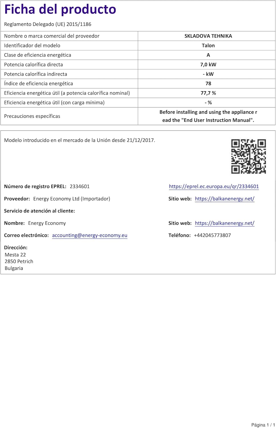 BALKAN ENERGY Talon Wood Stove 7 kW Wood Stove with Wood Compartment Recess