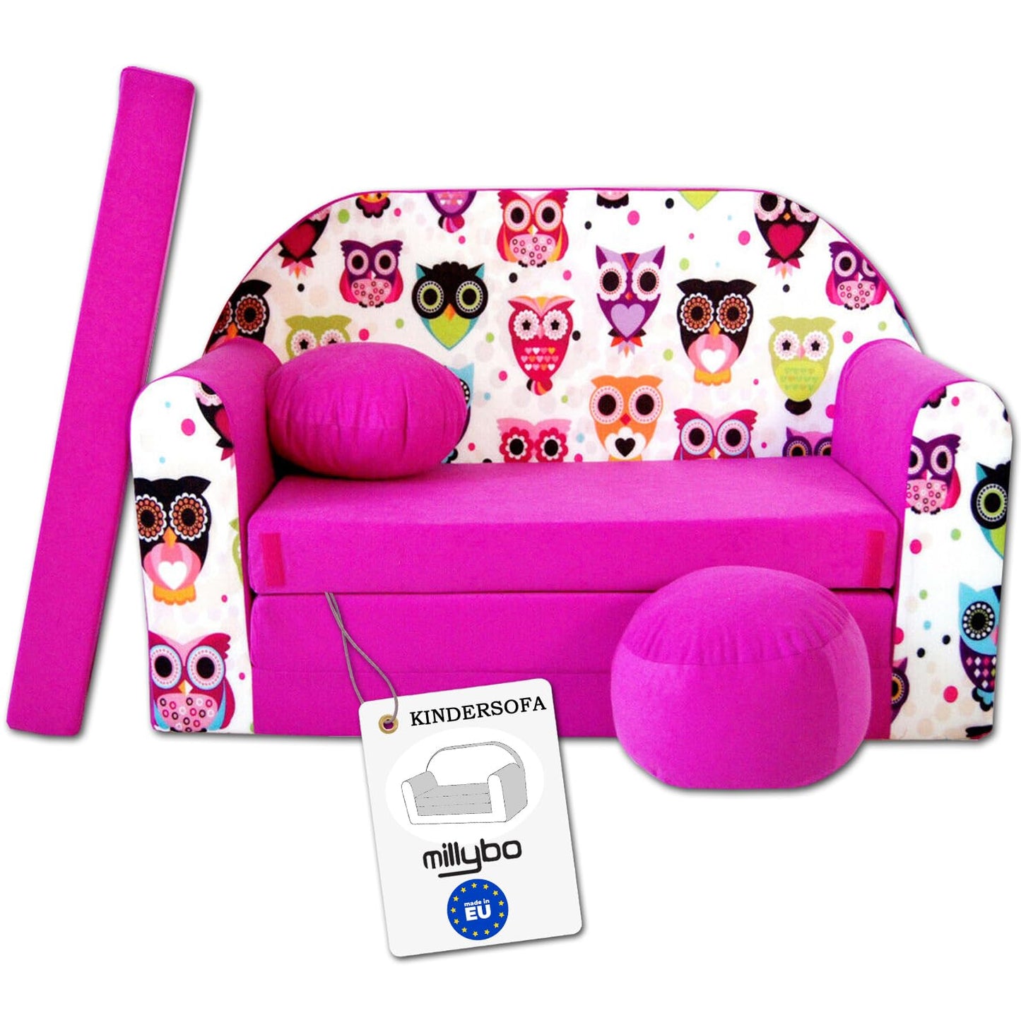 Children's Sofa with Sleep Function Foldable 3-in-1 Children's Sofa Play Sofa with Bed Function Girls Boys Bean Bag Mini Sofa Bed Children's Room Sleeping Chair (A39)