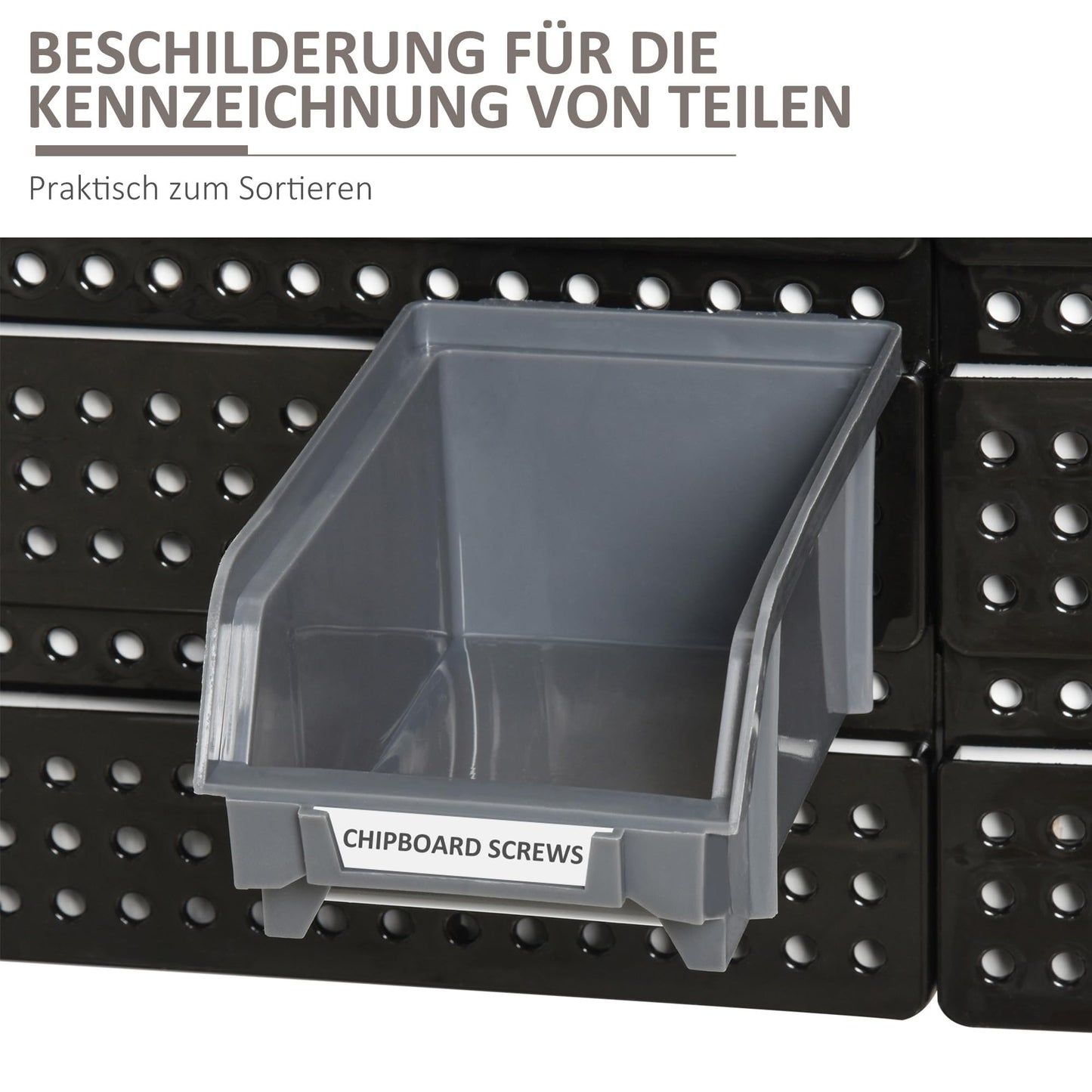 DURHAND Storage System Wall Shelf 37.5 x 63 cm Pack of 30 Stacking Boxes Storage Shelves in 2 Sizes Storage Boxes Workshop Shelving Red