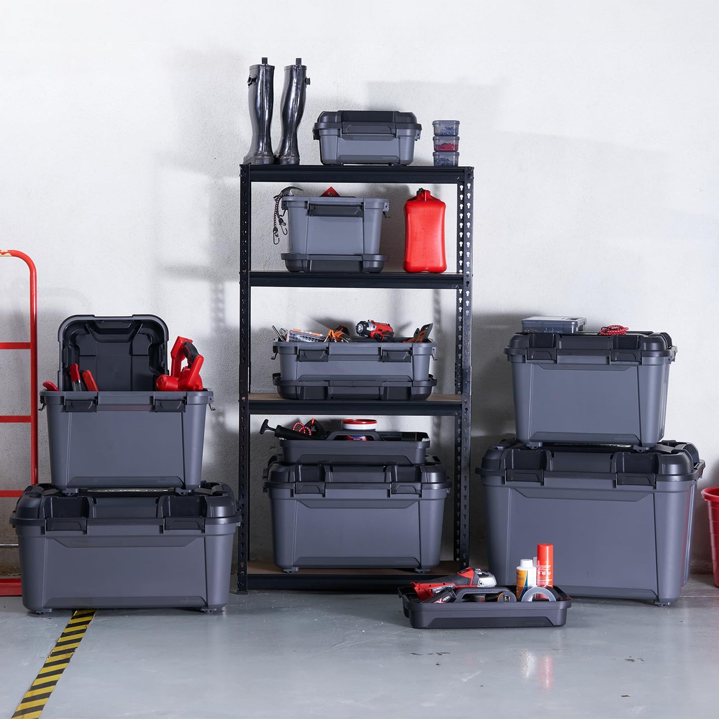 Kreher Storage Box Bunker Tough with Lid and Silicone Seal (IP65/IPX7). Made of Robust Plastic in Various Sizes. Ideal for Wet Rooms, Basements, Garages, Camping etc. (80L)