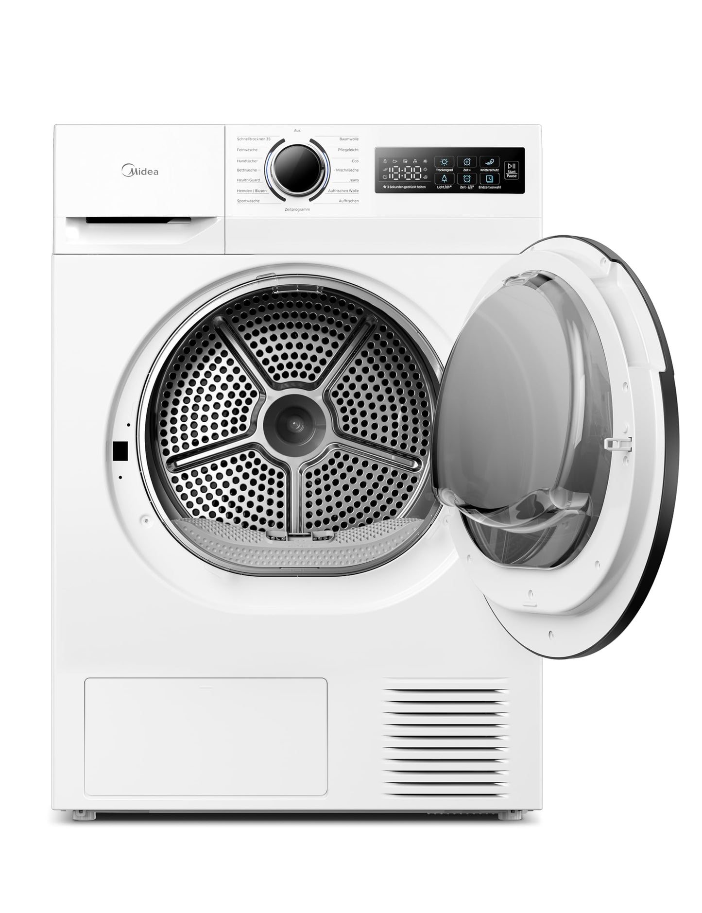 Midea MD11EH70BD Heat Pump Dryer, 7 kg, Energy Class D, Quick Dry 35', HealthGuard, Sensor Drying, Refresh, Wrinkle Resistant, Refresh Wool, White