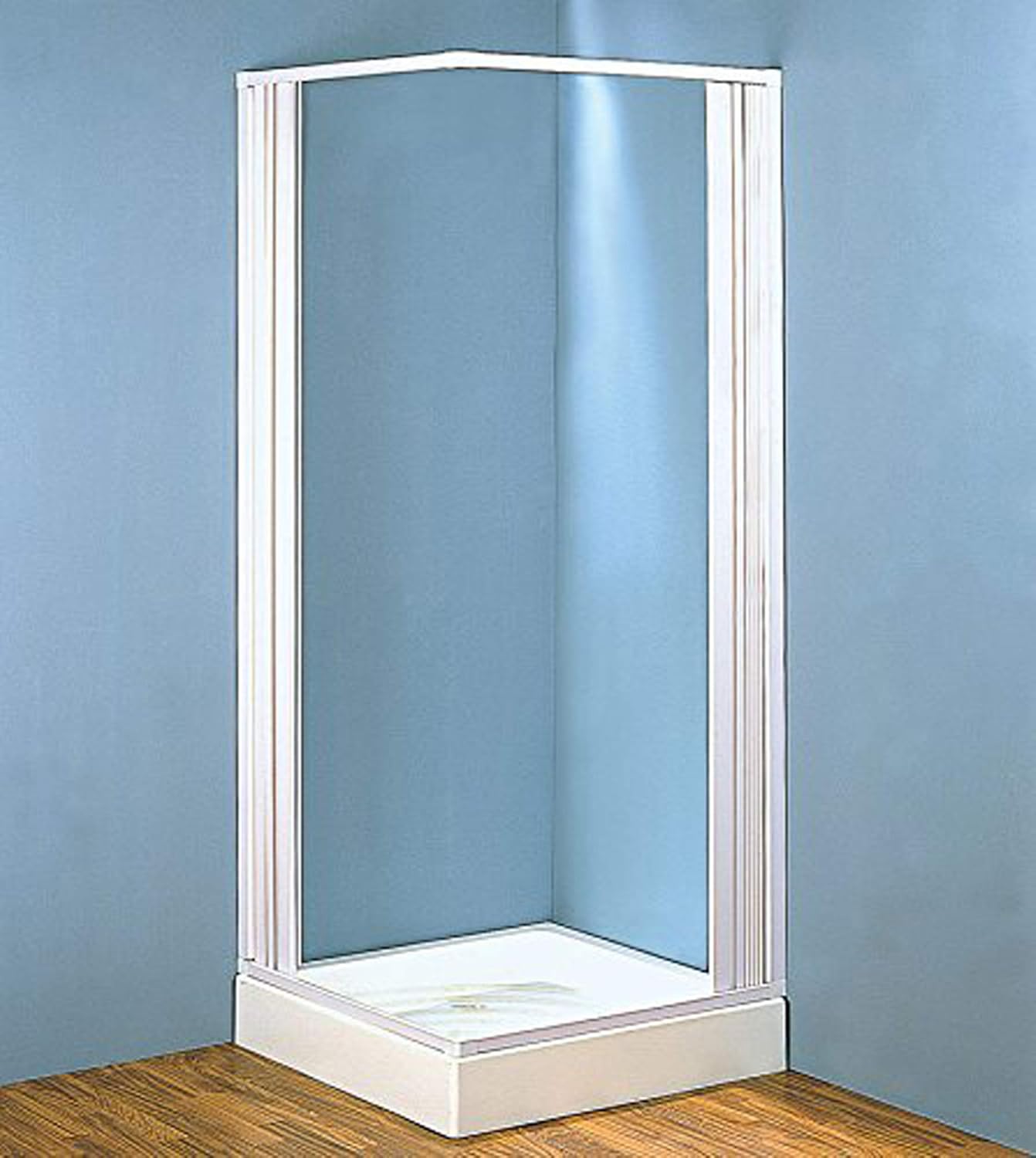 Forte BK100001 Shower Box, White, 80 x 80 x 185 h reducible