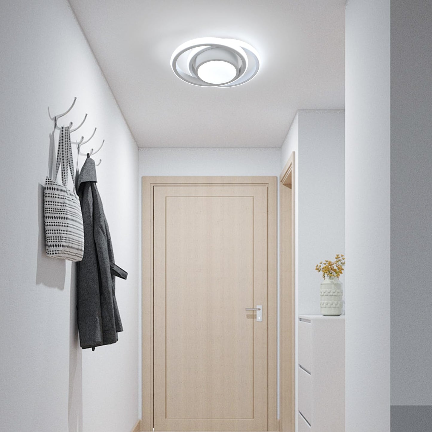 Comely LED Ceiling Lights, Pack of 2, 32 W, Round, 2350 lm, Modern, for Bedrooms, Bathrooms, Kitchens, Corridors, Balconies, 4500 K Neutral Light, Diameter 280 mm