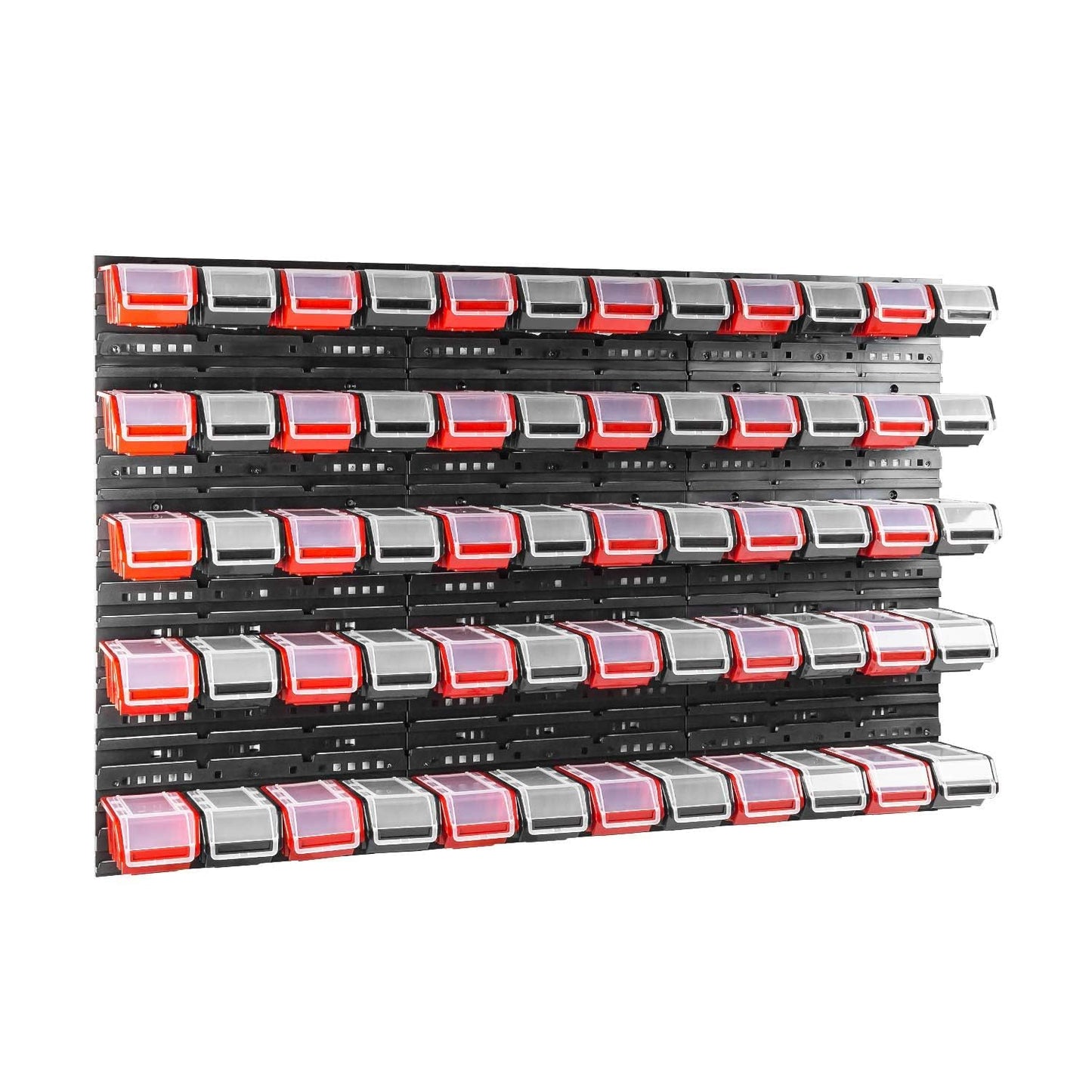Box with Lid + Wall Shelf 120 x 80 cm Stacking Boxes Storage System Pack of 56