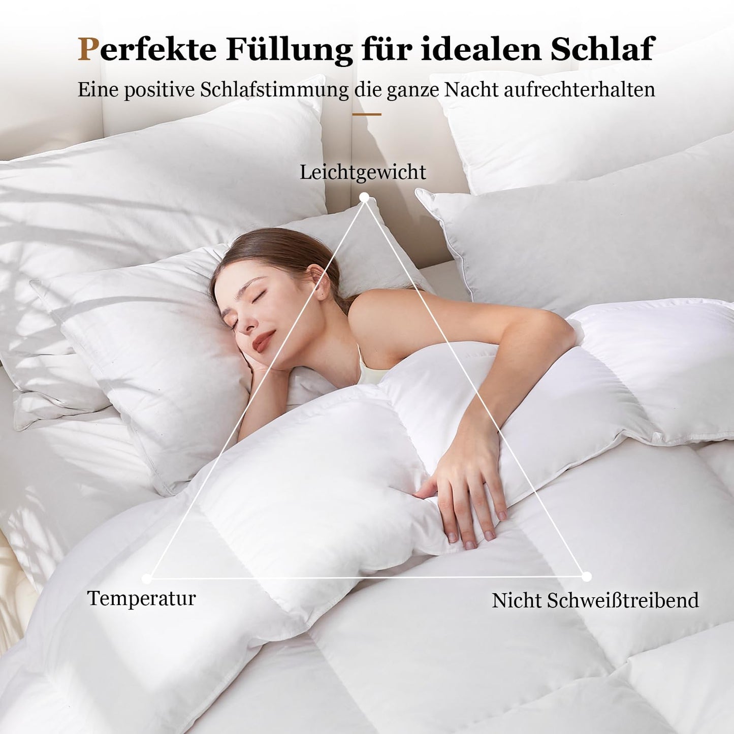 Homyrium Quilted Winter Down Duvet, 135 x 200 cm, Warm Feather Duvet, Filling Weight: 1600 g, Oeko-Tex and RDS-Certified