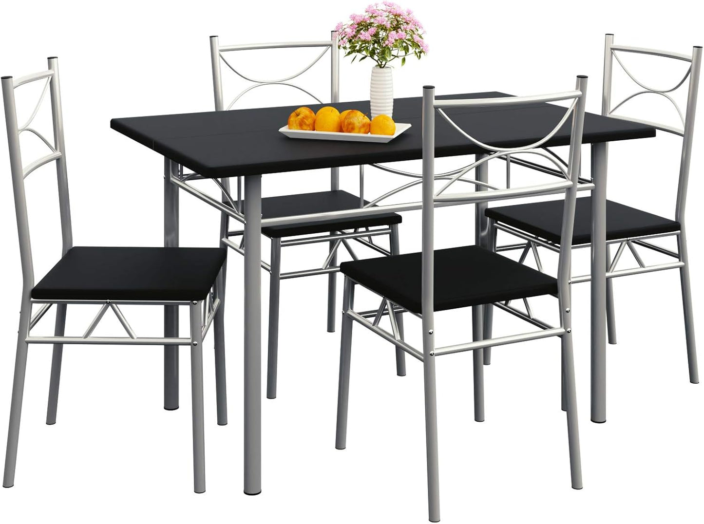 Casaria Dining Table Kitchen Table with 4 Chairs Dining Room Set Kitchen Table Chair Set