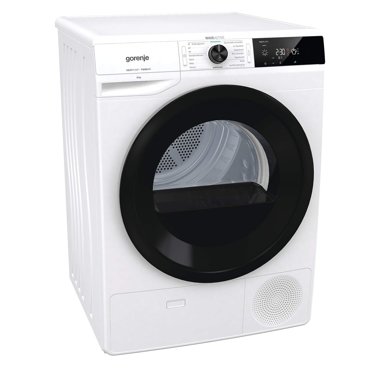 Gorenje DPNE82/GN Trockner/Kondensation mit Wärmepumpe / 8kg / 16 Programme/WIFI/Made in Europe/WaveActive Trommel/TwinAir/Feuchtesensor/Naturedry/LED Display/EEK: A++