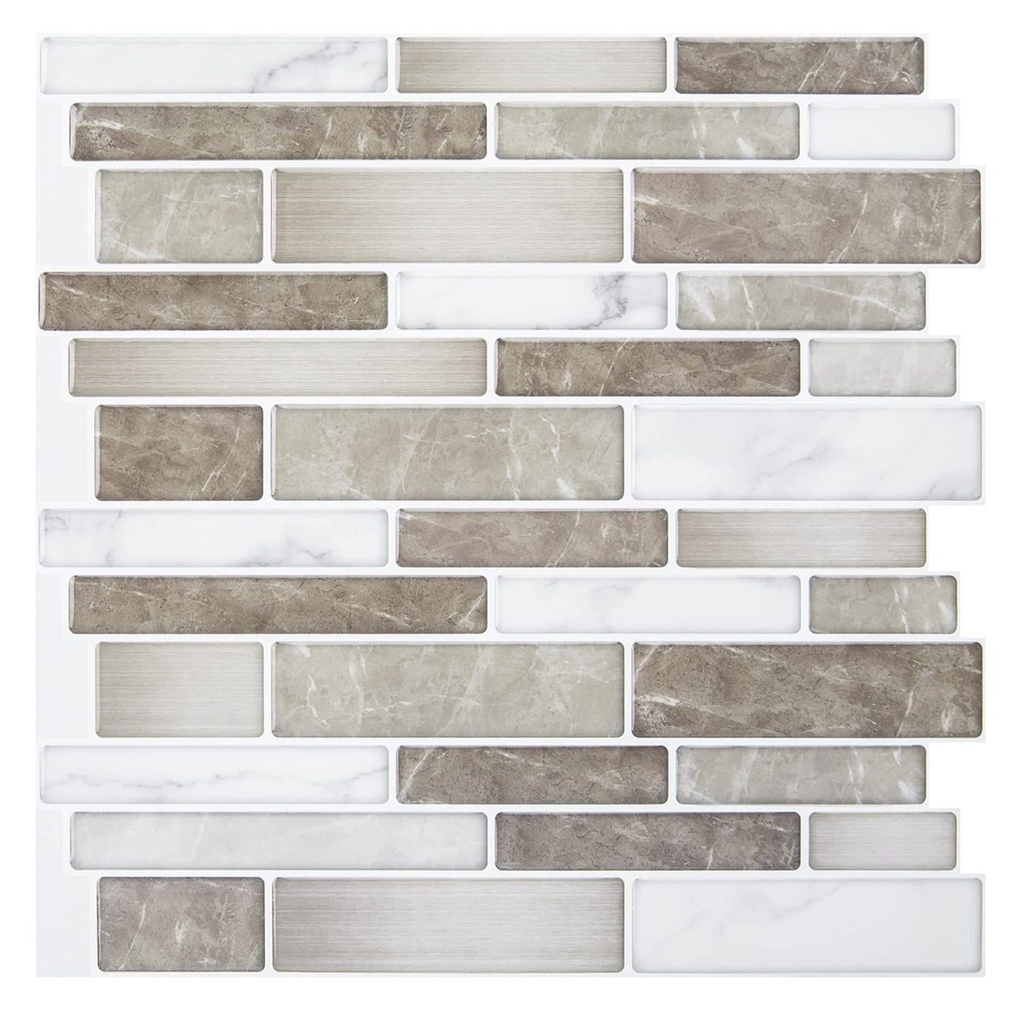 Art3d 30 x 30 Peel and Stick Kitchen Backsplash Tiles Marble Grey
