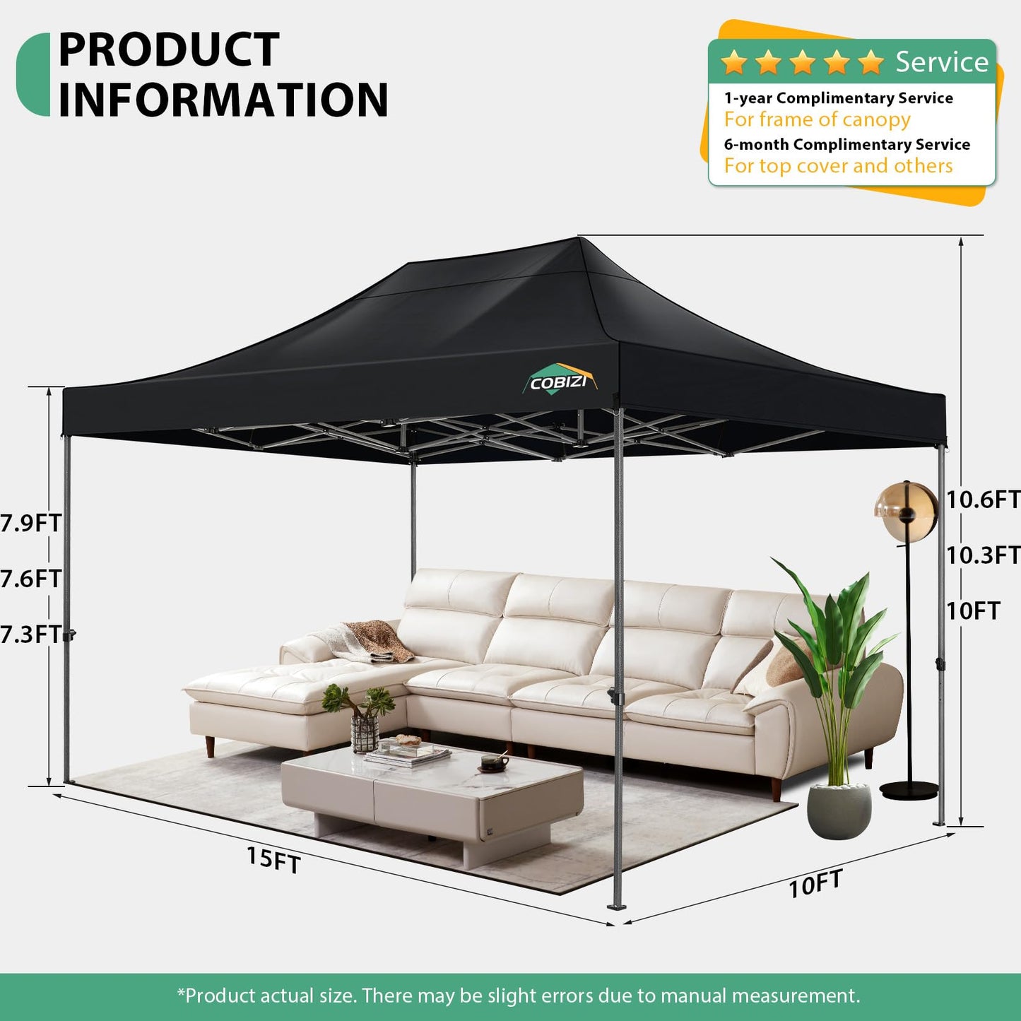 Tooluck Folding Gazebo, 3 x 4.5 m, Waterproof, Stable, Outdoor, Garden Party Tent, UV Protection 50+, with 4 Side Panels, Grey