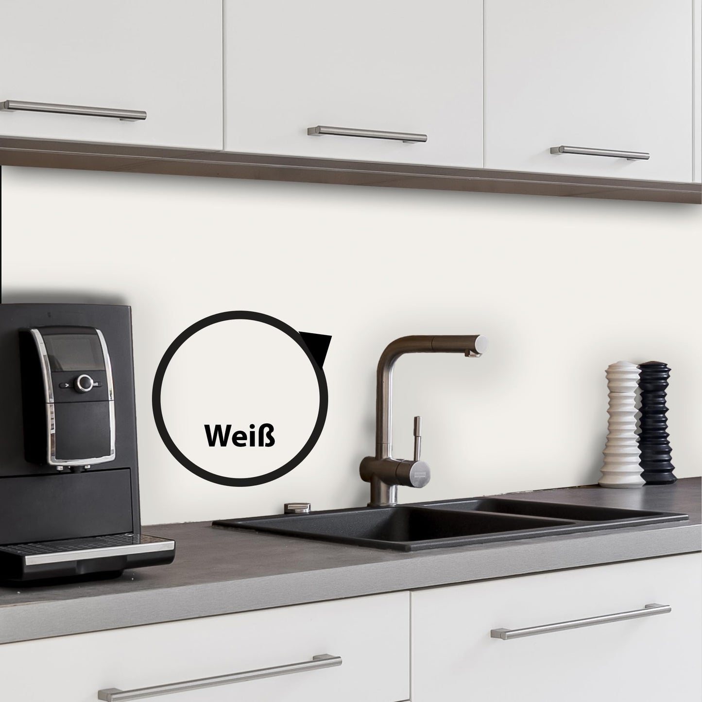 WALLando Premium Kitchen Splashback, Custom Size - Easy to Fit PVC Wall Cladding for Kitchen - Heat Resistant Plastic Panel Splash Guard - White