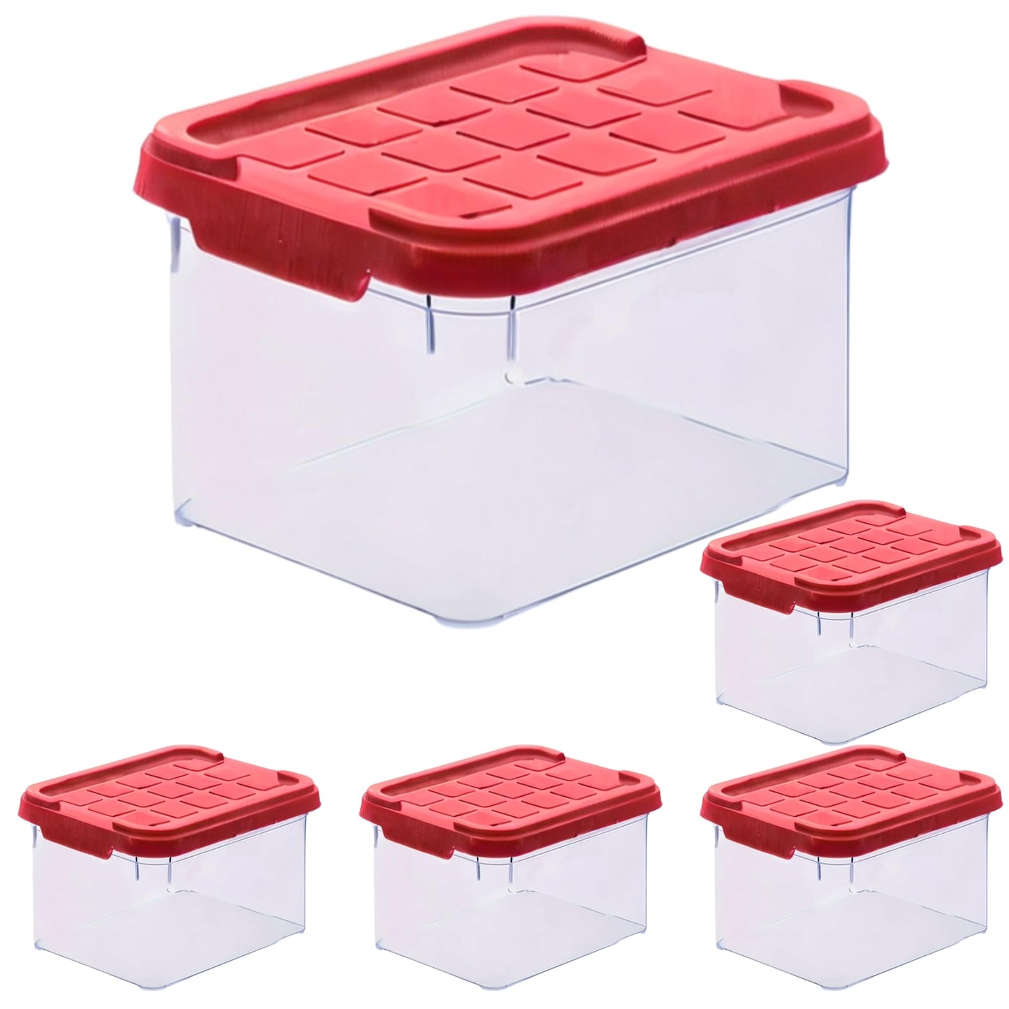ARTECSIS 2 x Plastic Storage Boxes M, 15 L - 40 x 29 x 21 cm, Storage Box with Lid, Euro Box, Stackable