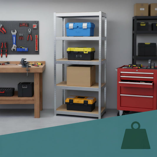 Relaxdays Heavy Duty Shelving Unit H x W x D 180 x 60 x 30 cm Load Capacity 500 kg 5 Shelves Silver