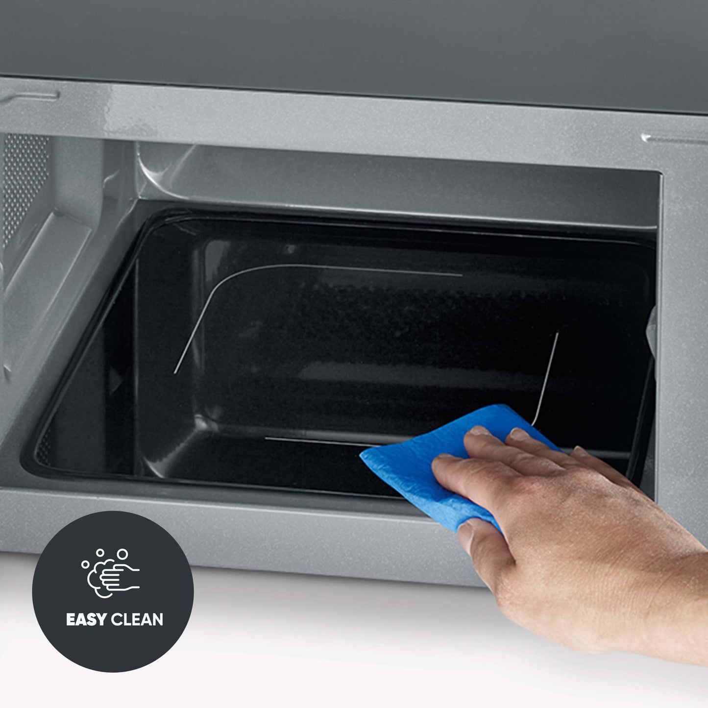 SEVERIN MW 7774 Microwave with Grill and Hot Air Function 3-in-1 for Defrosting, Cooking and Heating, Microwave with Turntable, Brushed Stainless Steel/Silver