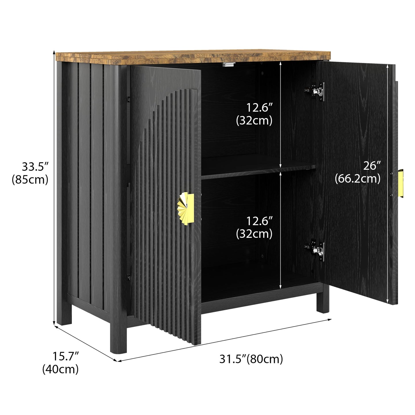 Lvifur Sideboard, Küchenschrank mit 2 Türen für Wohnzimmer, Küche, Esszimmer,80cm Breit Küchenbuffet aus Holz mit Arbeitsplatte & Ausreichend Stauraum für Flur