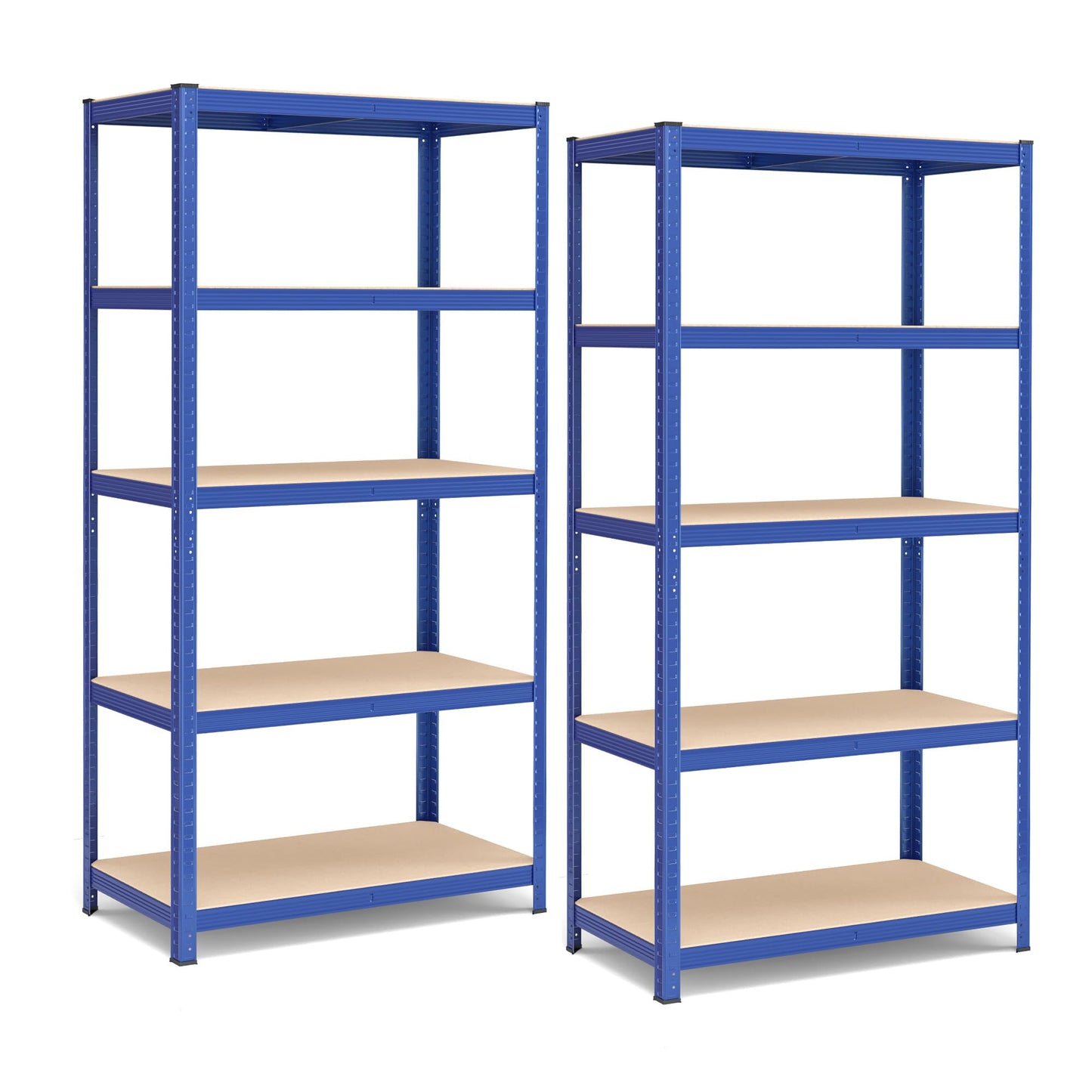 SONGMICS Storage Shelves, Heavy Duty Shelves, Set of 2, Basement Shelves, 180 x 90 x 40 cm, Maximum Load 875 kg, Shelves, Boltless Shelves, Reinforced Steel Frame, 5 Adjustable Shelves, Silver GLR040E02