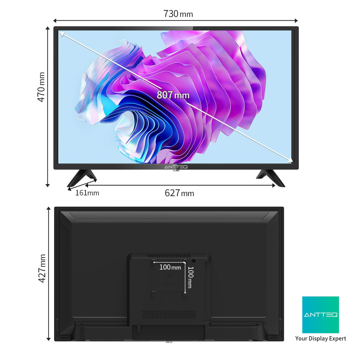 AB50D1 Fernseher 50 Zoll (TV 127 cm), Dolby Audio, LED, Triple Tuner DVB-C / T2 / S2, CI+, HDMI, Mediaplayer per USB, digitaler Audioausgang, incl. Hotelmodus