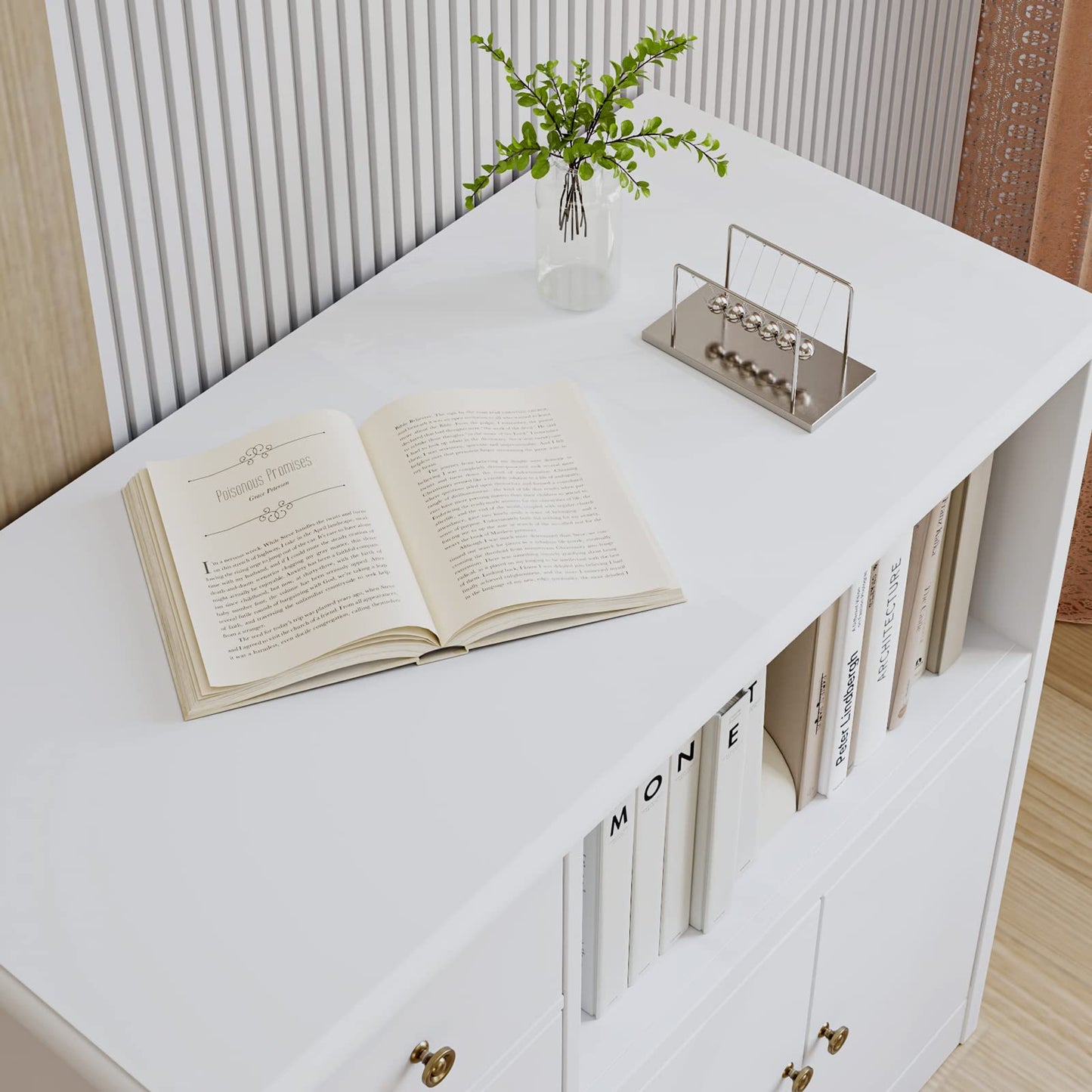 HOCSOK Kitchen Cabinet with Worktop, Sideboard Kitchen with Microwave Shelf, Buffet Cabinet with 1 Drawer, 3 Doors, Adjustable Shelves, for Kitchen, Dining Room, Living Room, Black