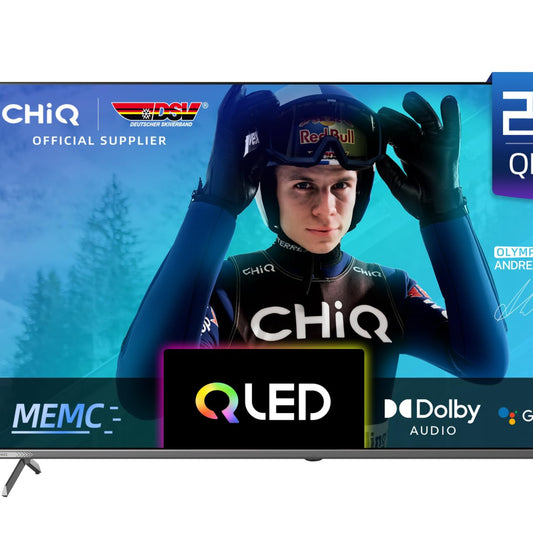 CHIQ L40FT 40 Zoll, Full HD, (100 cm) Smart Fernseher, HDR10, Dolby Audio & DBX-tv, Triple Tuner DVB-C/T2/S2, Integrierter Chromecast, Metall Randlos Design