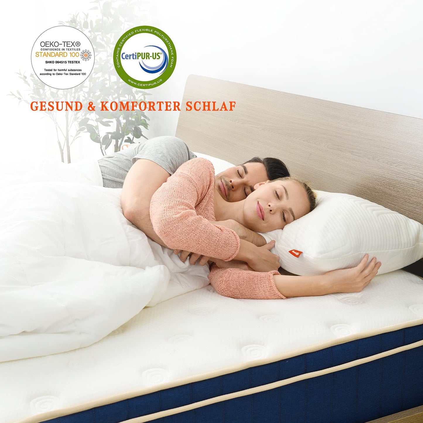 Sweetnight Mattress 160 x 190 cm, Pocket Spring Core Mattress with 7-Zones, Breathable, Orthopaedic, Height 20 cm, Hardness H4