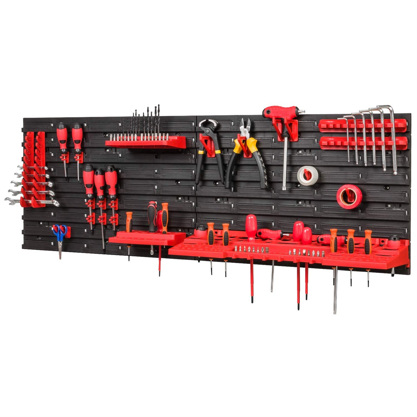 PAFEN Storage System Tool Wall 772 x 780 - Set Tool Holder and Stacking Boxes - Wall Shelf Workshop Shelf Chute Rack