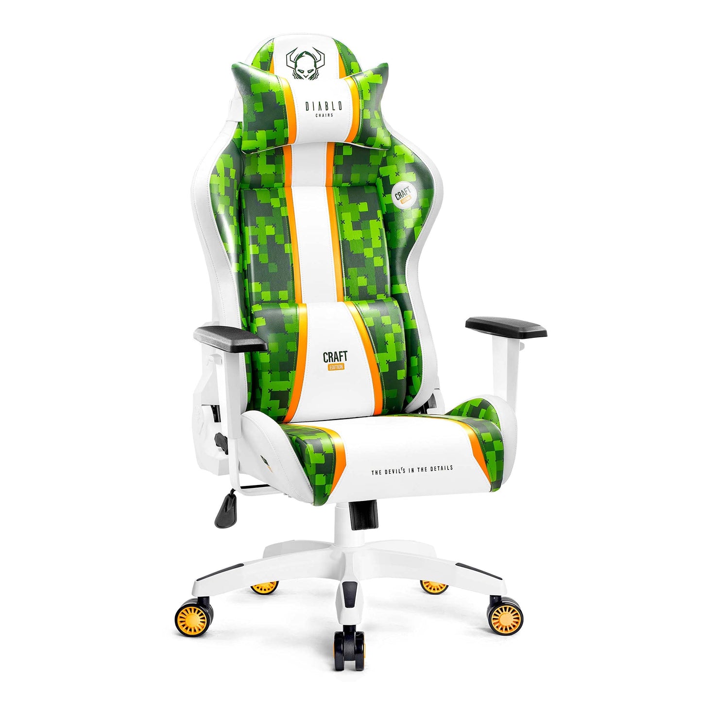 Diablo X-One 2.0 Gaming Stuhl Gamer Chair Bürostuhl Schreibtischstuhl Verstellbare Armlehnen Ergonomisches Design Nacken/-Lendenkissen Wippfunktion Aqua Blue Normal (L)