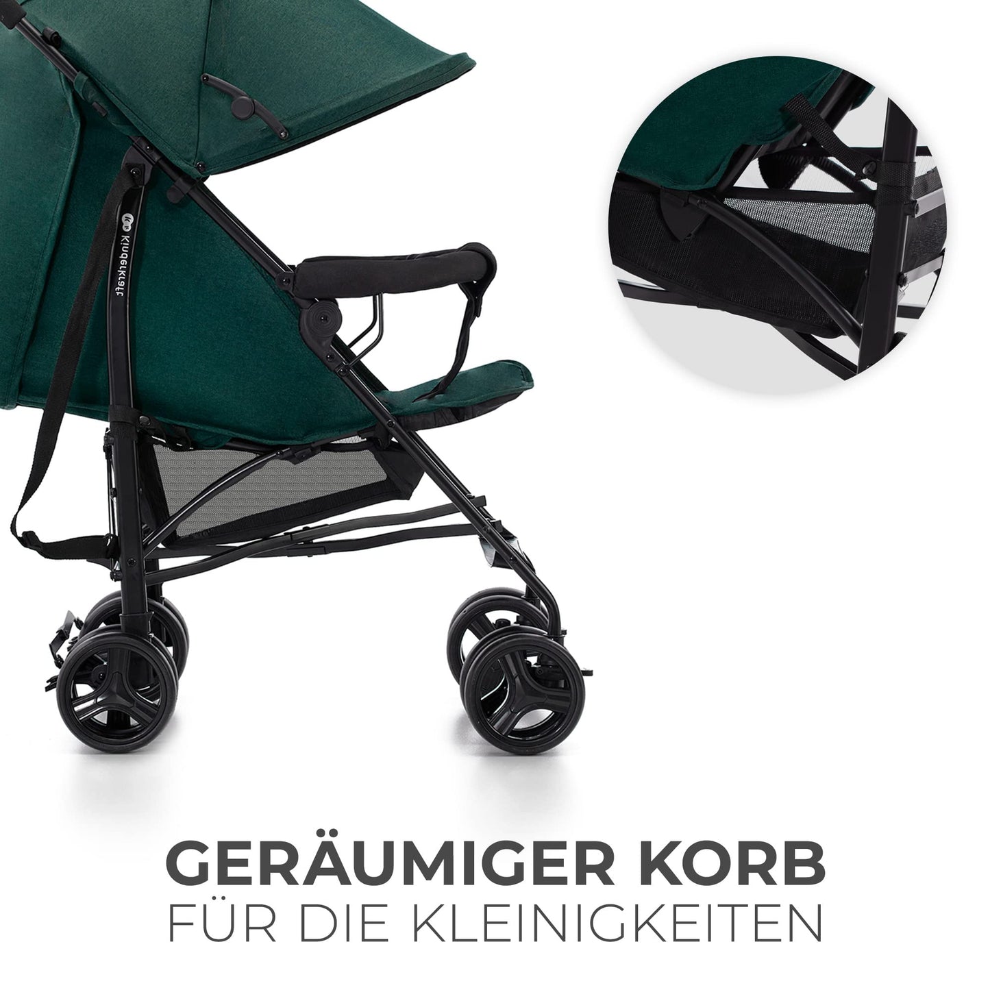 Kinderkraft TIK Kinderwagen, Liegebuggy, Sportwagen, Leicht - 6,5kg, Drehbare Vorderräder, Verstellbarer Griff, Stufenlose Einstellung der Rückenlehne, Schnelles Zusammenklappen, bis zu 17kg, Grau