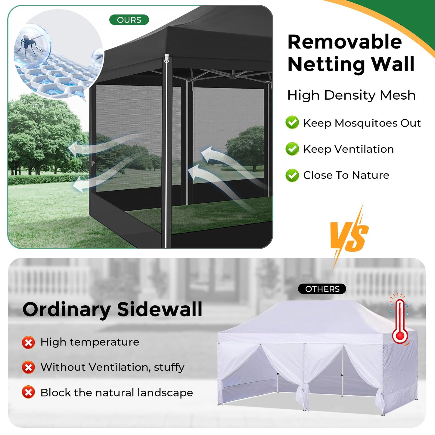 COBIZI Folding Gazebo 3 x 3 m Gazebo 3 x 3 m Waterproof Stable Party Tent Foldable with 4 Side Walls Mosquito Net Pop Up Garden Gazebo Anti-UV for Garden, Grey