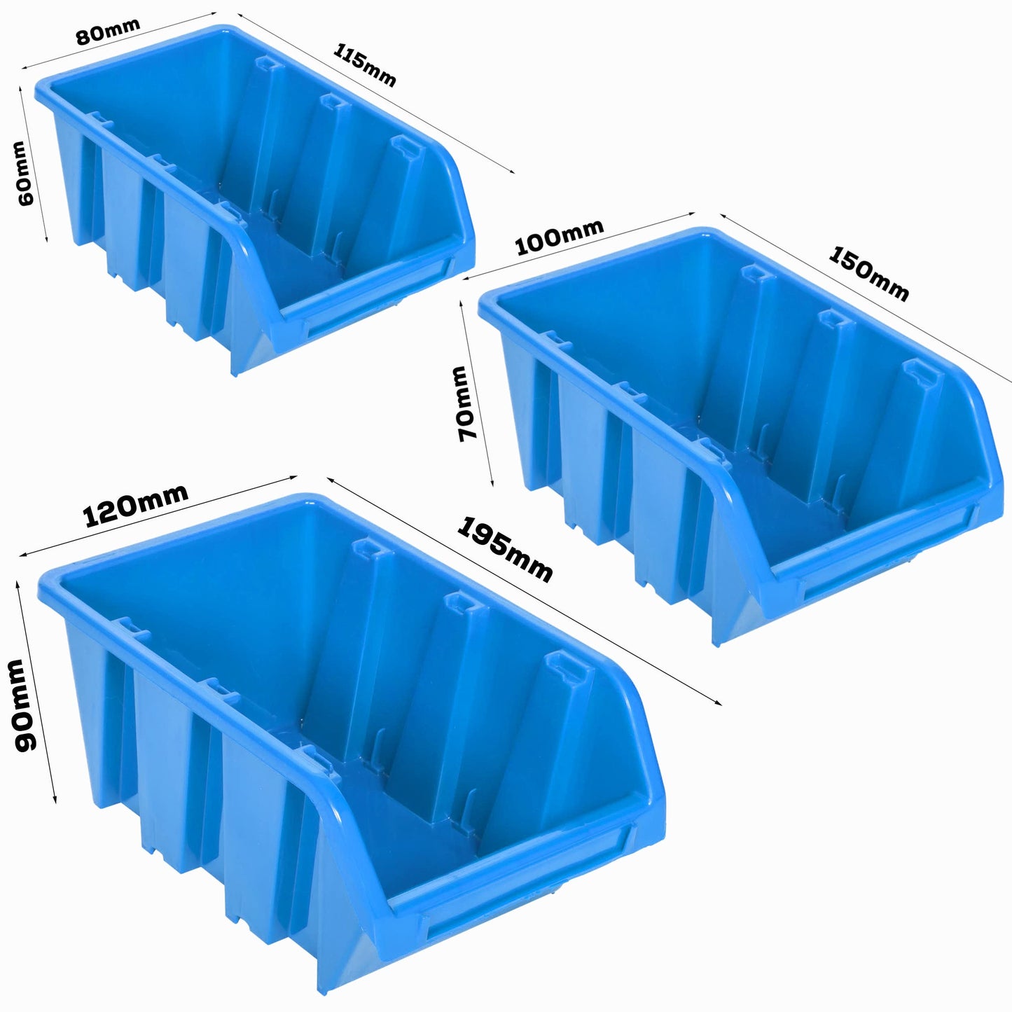 Storage System Wall Shelf 770 x 780 mm | Pack of 82 | Stacking Boxes Storage Boxes | Extra Strong Wall Plates | Shelf Expandable | Workshop Shelf Storage Shelf Workshop Wall Shelf Boltless Shelf