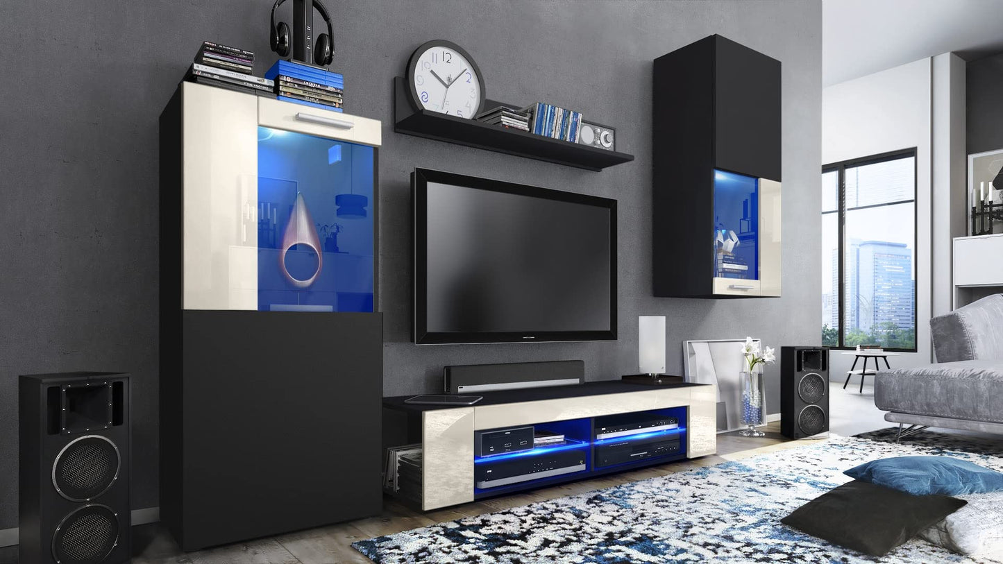 Vladon Movie Wall Unit, Black
