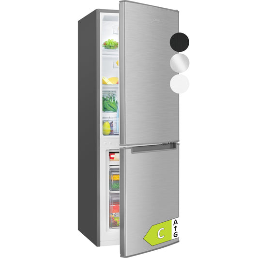 Bomann® Fridge with Freezer | Energy Class C | 143 cm | Cool Freezer Combination Quiet 40 dB | 3 Shelves & 2 Drawers | Door Hinge Interchangeable | 173 L Fridge Freezer Combination | KG 7359 Black