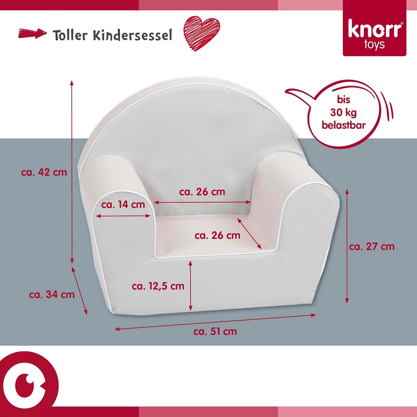 knorr toys Knorrtoys.com 68352 Children's Chair Fawn Turquoise