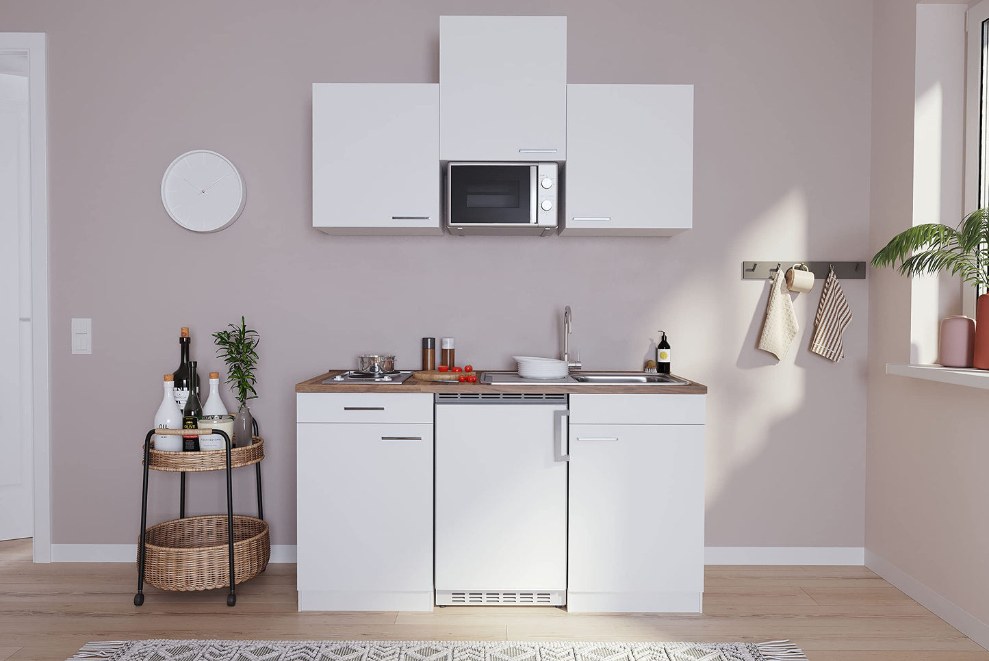 Respekta Luis KB150WWMI Kitchen Unit White 150 cm Width with Electrical Appliances