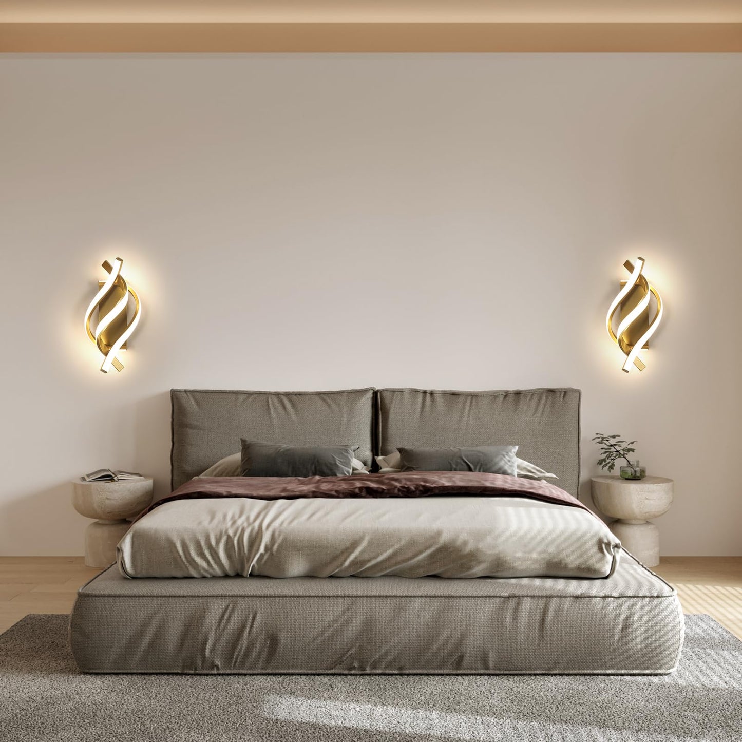 Comely Aluminium LED Wall Light Indoor Gold 22 W 2500 LM Modern Wall Light LED Wall Lighting Neutral Light 4500 K for Living Room Bedroom Hallway