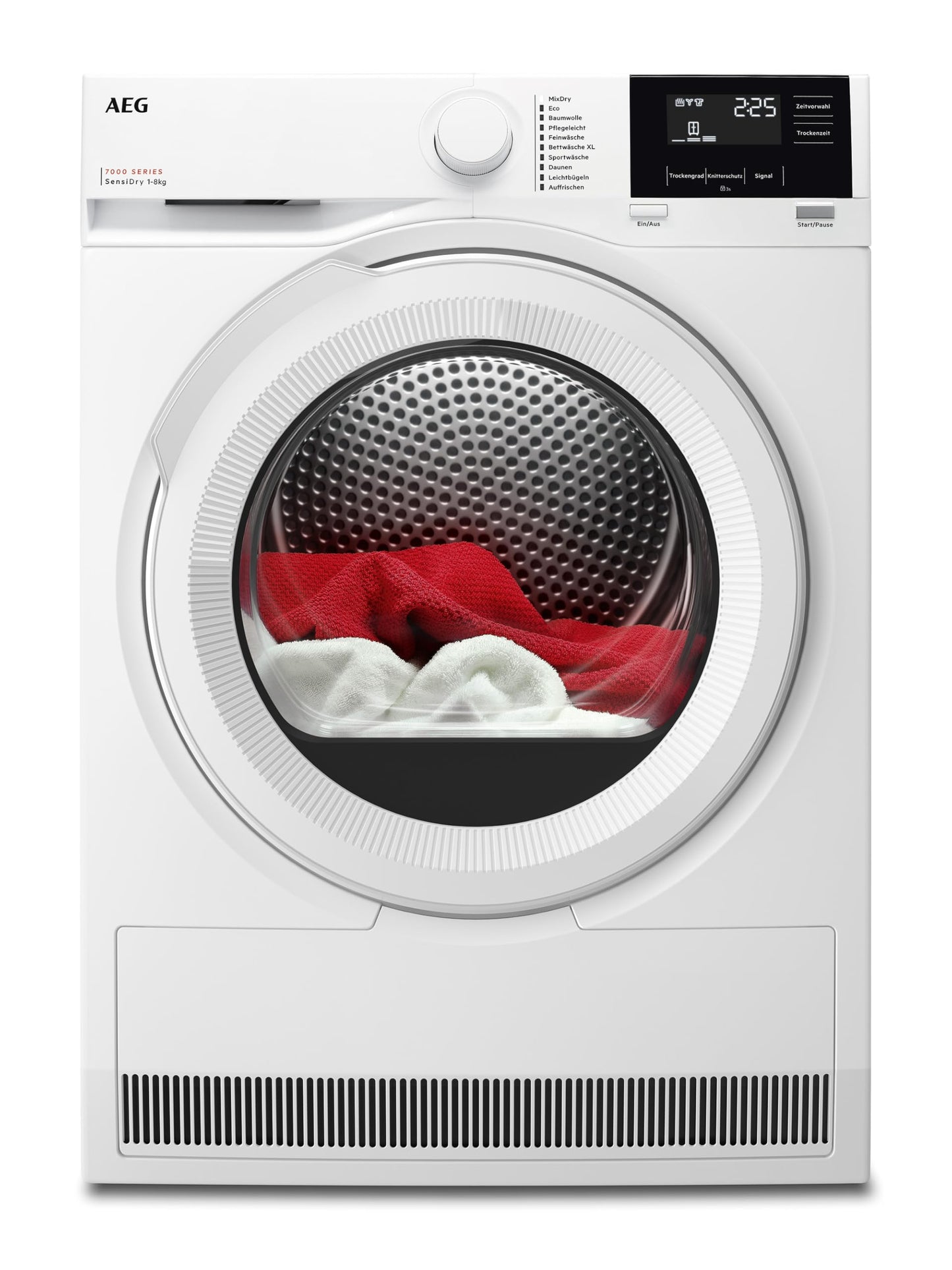 AEG Heat Pump Dryer 8 kg, Series 7000 SensiDry: Gentle & Energy-Saving Drying Process, New Energy Class D, Automatic Volume, Gentle Drum, Changing Direction of Rotation, Wrinkle Protection, TR7T61580