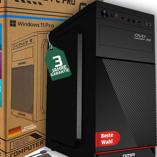 Intel i7 - Business Office Multimedia Computer | 32 GB RAM | 1000GB SSD | DVD ± RW | USB 3.0 | Windows 11 Prof. 64-Bit | Smart ID Card Reader 5-in-1 | WiFi 600 and Bluetooth 5