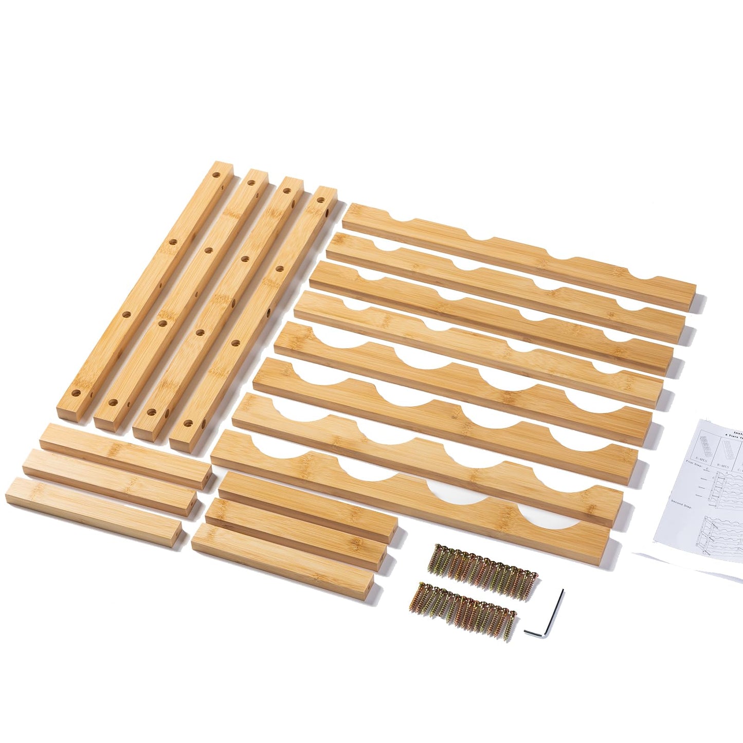 Wine Rack, Small Bottle Rack Storage Holder, Natural Bamboo Bottle Holder, Wine Bottle Shelf for Kitchen, Countertop, Cellar, Bar, Cabinet (2 Tiers, 8 Bottles)