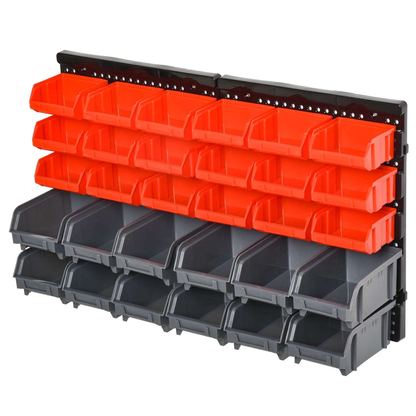 DURHAND Storage System Wall Shelf 37.5 x 63 cm Pack of 30 Stacking Boxes Storage Shelves in 2 Sizes Storage Boxes Workshop Shelving Red