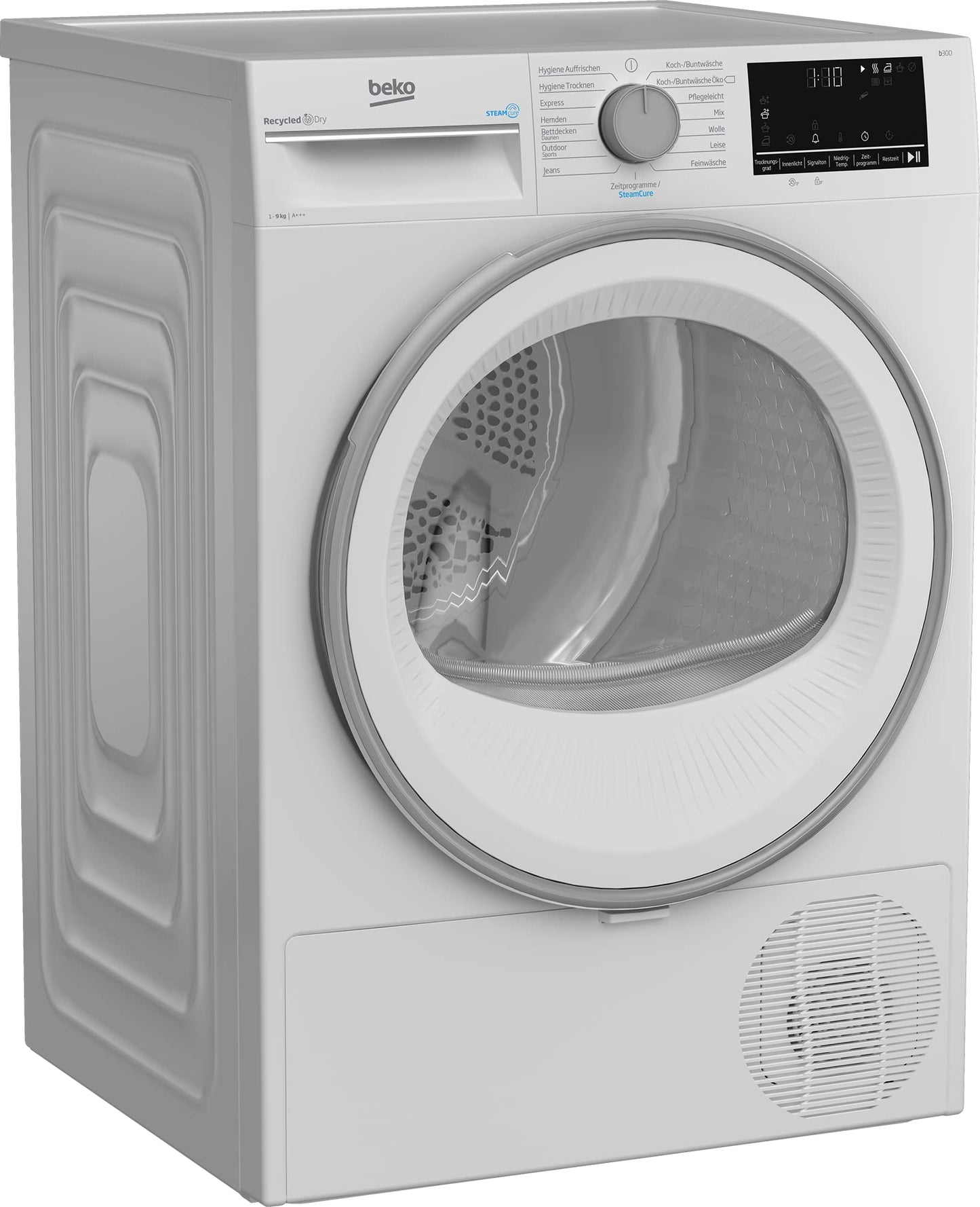 Beko BM3T38210W1 Heat Pump Dryer, Tumble Dryer, 8 kg, Suitable for Allergy Sufferers, Hygiene Drying & Refreshing Hygiene, 15 Programmes, Express, White