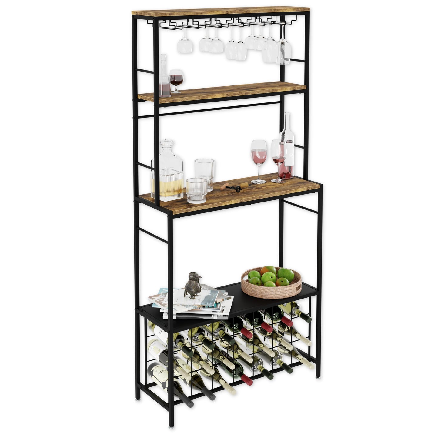 Lenmar, Metal Wine Rack for Bottles, 7-30 Bottles, Wine, Bottle Rack, Cellar Rack, Shelves, Bottle Holder, Robust Wine Storage (LOFT 2-30)
