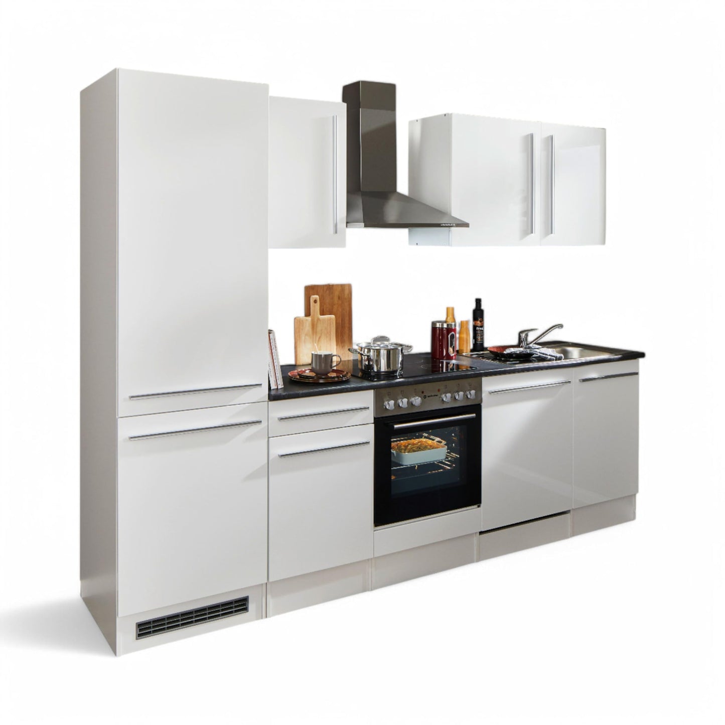 Jazz 8 Modern Kitchen Unit without Electrical Appliances in Anthracite, Artisan Oak Look, Spacious Fitted Kitchen with Lots of Storage Space, 220 x 211 x 60 cm (W x H x D)