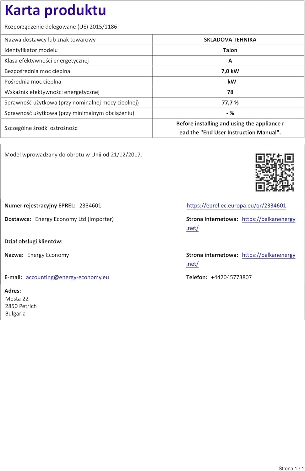 BALKAN ENERGY Talon Wood Stove 7 kW Wood Stove with Wood Compartment Recess