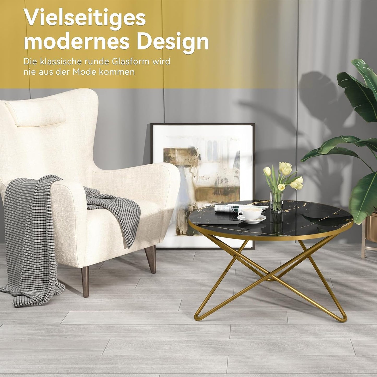 Coffee Table Side Table Round Black Green Living Room Table Sofa Table for Living Room Garden Balcony Bedroom Table Round Modern Plant Table Outdoor with Marble Pattern