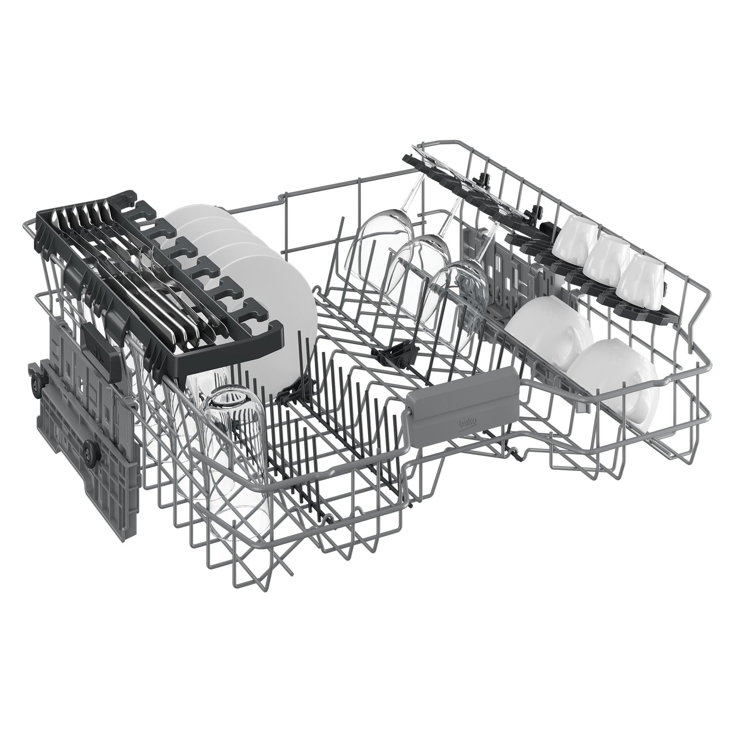 Beko BDFN26430S Dishwasher 60 cm, Freestanding, Undermountable, for 14 Place Settings, 6 Programmes, 4 Additional Functions, 3 Sink Levels, HygieneIntense, SelfDry, Program for Half Load, Silver