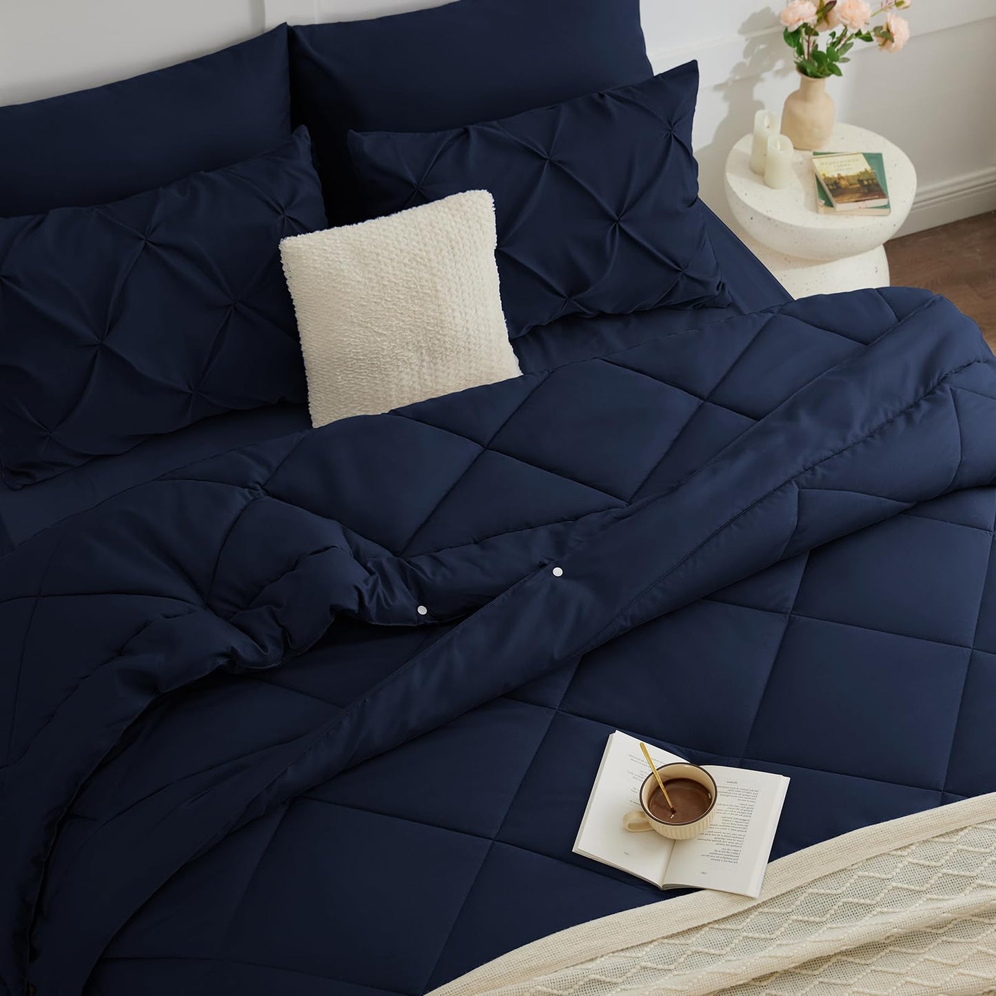 WAVVE Duvet 135 x 200 cm 4 Seasons 2-Piece Grey - All Season Duvet 135 x 200 cm 300 g/m² Summer Duvet 135 x 200 150 gsm = Winter Duvet 450 gsm, Quilt 200 x 135 cm for Four Seasons/Summer/Winter