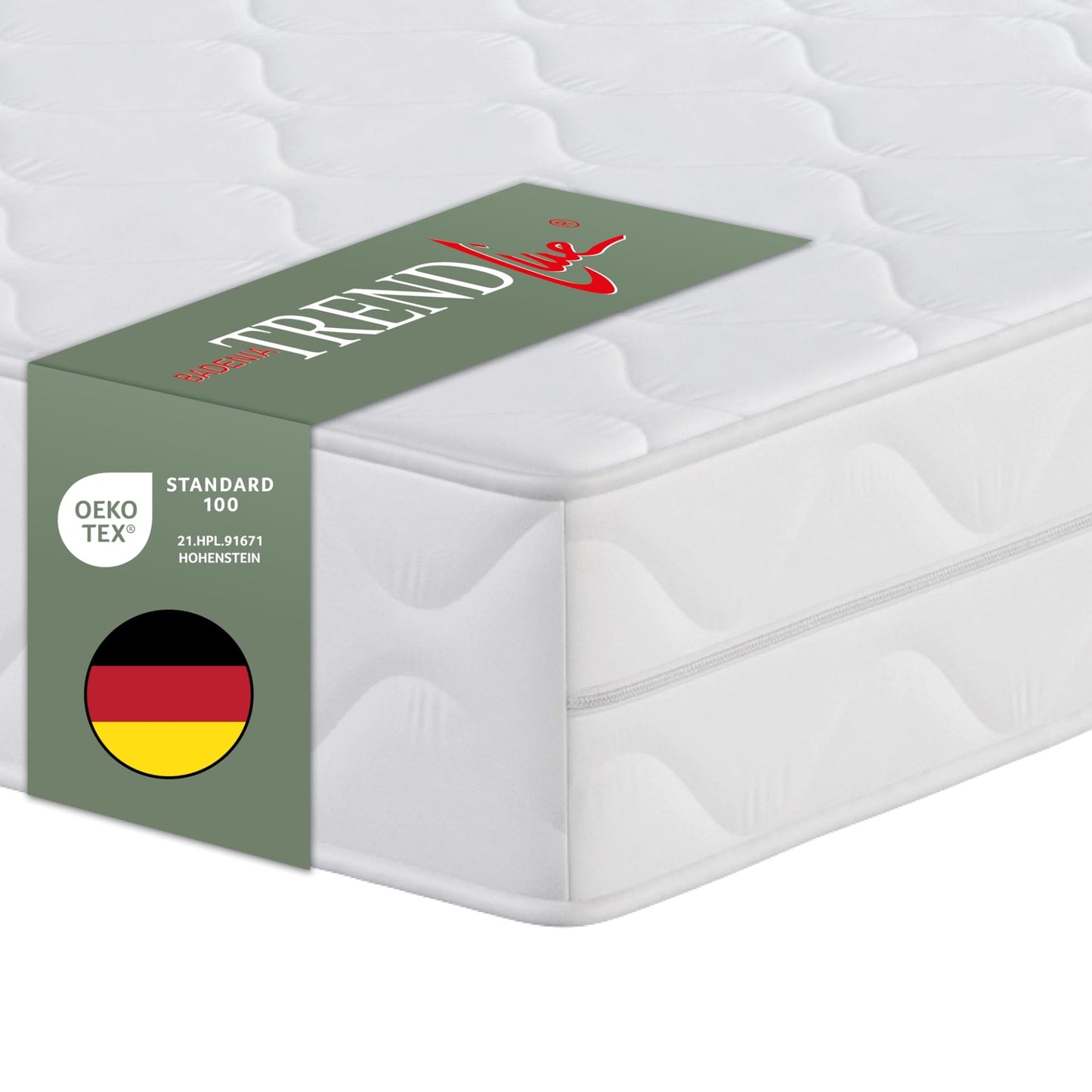 Badenia Trendline BT100 2-in-1 Duo XXL orthopädische 7-Zonen Komfortmatratze, 22 cm hoch, Härtegrad 3 und 4, 140 x 200, Öko-Tex Zertifiziert, produziert nach deutschem Qualitätsstandard
