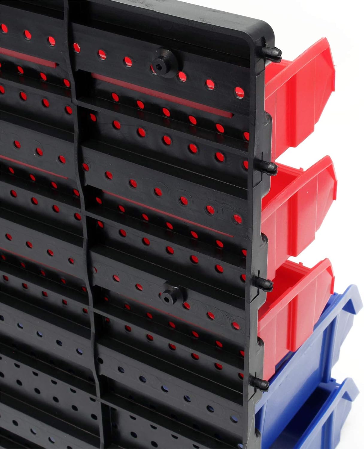 Wiltec Plastic Stacking Boxes, 30 Pieces, 18 Small and 12 Large Boxes, Storage Boxes, Sorting Boxes, Workshop Small Parts Magazine