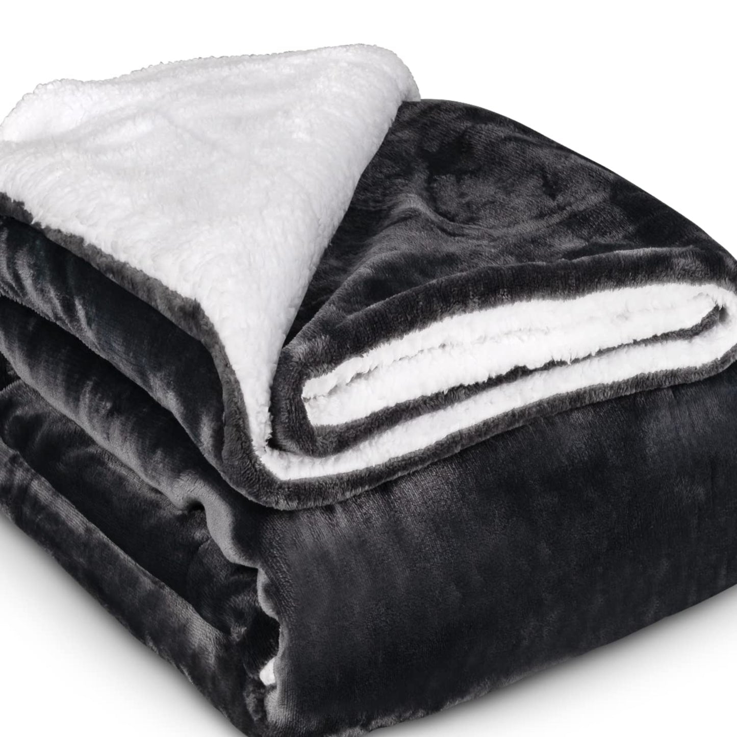 Cuddly Sherpa Wool Blanket - Super Soft Warm Thick Cuddly Blanket Fluffy - Extra Fluffy Fleece Blanket and Bedspread for Couch Bed Sofa (Grey, 150 x 200 cm)