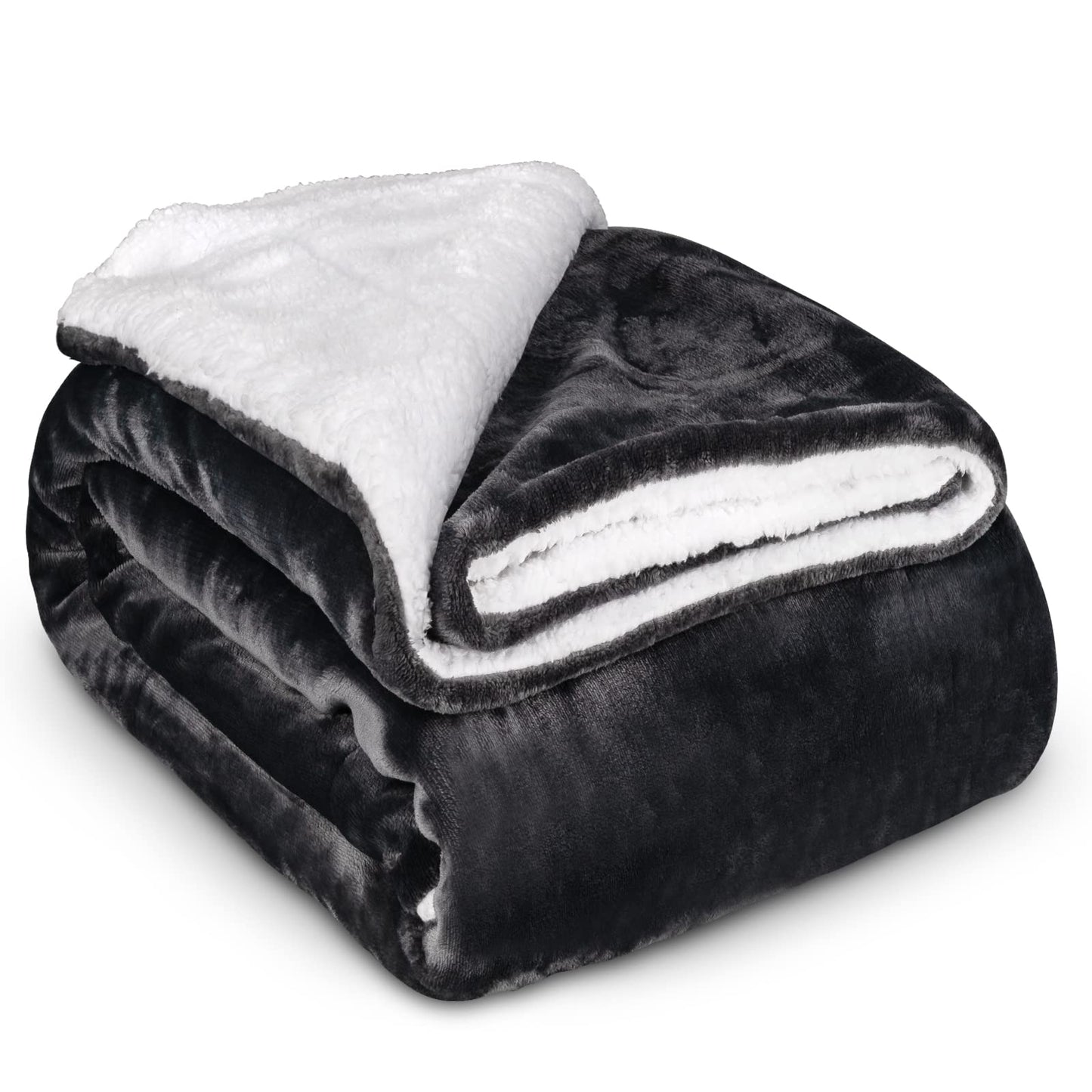 Cuddly Sherpa Wool Blanket - Super Soft Warm Thick Cuddly Blanket Fluffy - Extra Fluffy Fleece Blanket and Bedspread for Couch Bed Sofa (Grey, 150 x 200 cm)